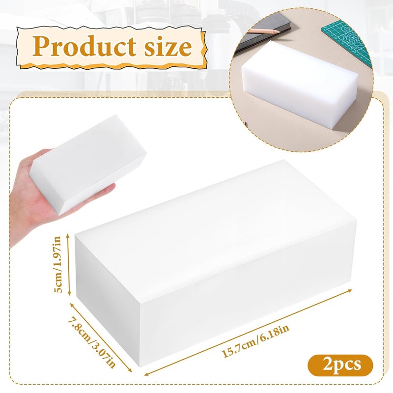 Qulkws 2 قطع من كتل بلاستيك HDPE 2" × 3" × 6" من البولي إيثيلين عالي الكثافة لمشاريع DIY وتحسين الأرضيات المنزلية - Image 2